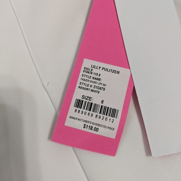 NWT! Lilly Pulitzer Luxletic Frazer Shorts Resort White UPF 50 Size 6 - Picture 3 of 14